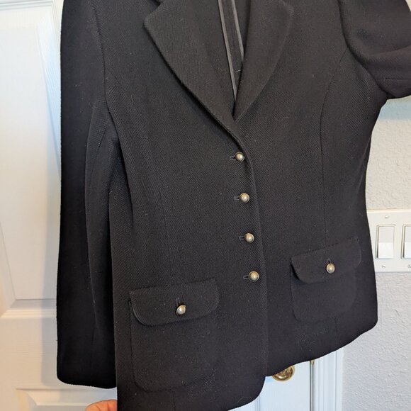 🖤 90s Talbots Blazer | Italian Wool Knit Pewter Buttons Precision Tailoring  12 - Picture 4 of 10